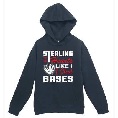 Stealing Hearts Like I Steal Bases Baseball Valentine's Day Urban Pullover Hoodie