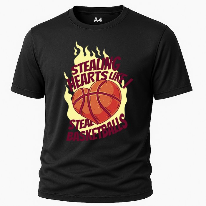 Stealing Hearts Like I Steal Basketballs Cooling Performance Crew T-Shirt