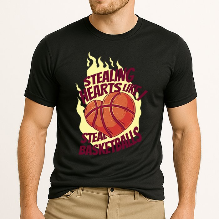 Stealing Hearts Like I Steal Basketballs Cooling Performance Crew T-Shirt