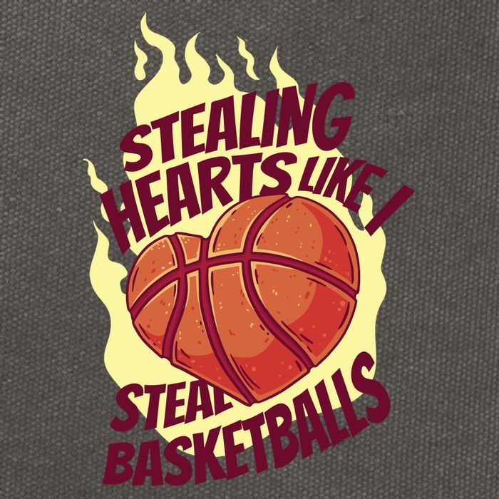 Stealing Hearts Like I Steal Basketballs Cotton Canvas Backpack