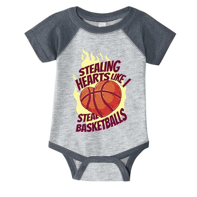 Stealing Hearts Like I Steal Basketballs Infant Baby Jersey Bodysuit