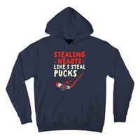 Stealing Heart Like I Steal Pucks Valentines Day Hockey Hoodie