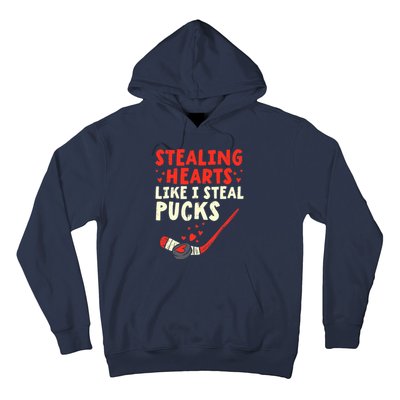 Stealing Heart Like I Steal Pucks Valentines Day Hockey Hoodie