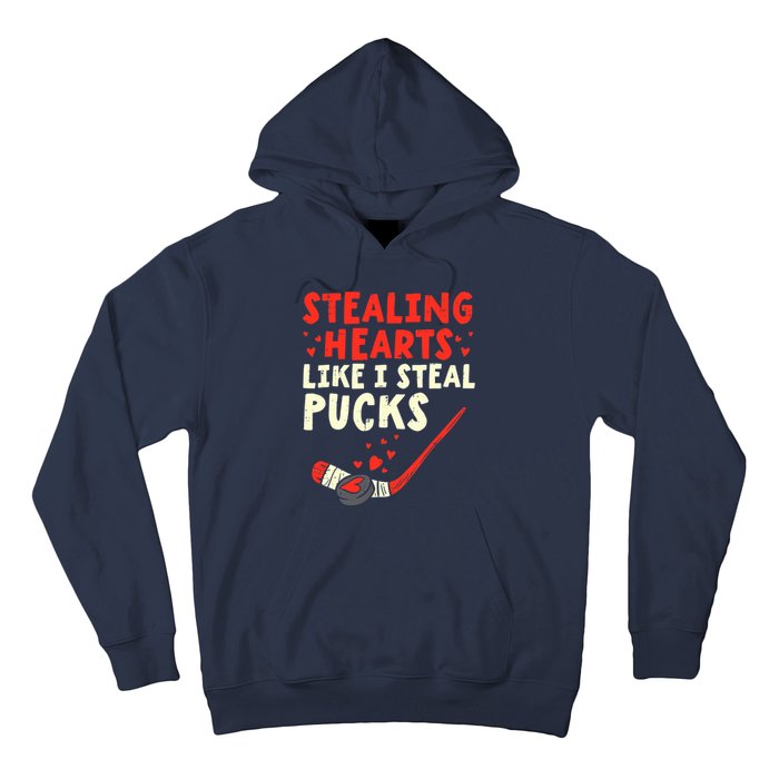 Stealing Heart Like I Steal Pucks Valentines Day Hockey Hoodie