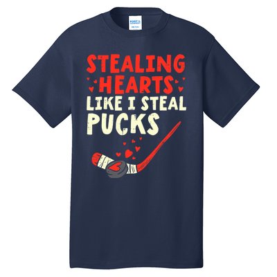 Stealing Heart Like I Steal Pucks Valentines Day Hockey Tall T-Shirt