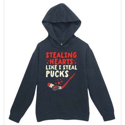 Stealing Heart Like I Steal Pucks Valentines Day Hockey Urban Pullover Hoodie