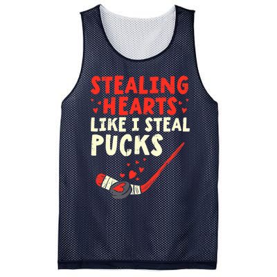 Stealing Heart Like I Steal Pucks Valentines Day Hockey Mesh Reversible Basketball Jersey Tank