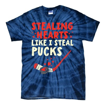 Stealing Heart Like I Steal Pucks Valentines Day Hockey Tie-Dye T-Shirt