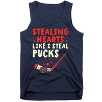 Stealing Heart Like I Steal Pucks Valentines Day Hockey Tank Top