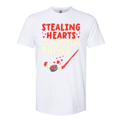 Stealing Heart Like I Steal Pucks Valentines Day Hockey Softstyle® CVC T-Shirt