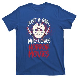 Scary Horror Movie Hockey Mask Just A Who Loves Cute Gift T-Shirt