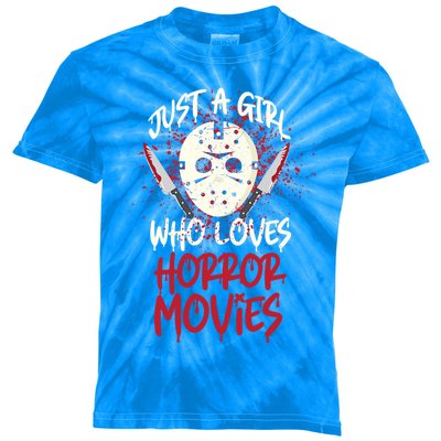 Scary Horror Movie Hockey Mask Just A Who Loves Cute Gift Kids Tie-Dye T-Shirt