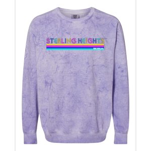 Sterling Heights Michigan Retro Colorblast Crewneck Sweatshirt