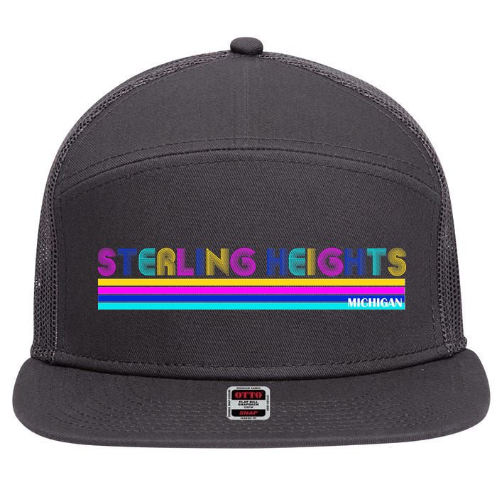 Sterling Heights Michigan Retro 7 Panel Mesh Trucker Snapback Hat