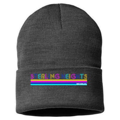 Sterling Heights Michigan Retro Sustainable Knit Beanie