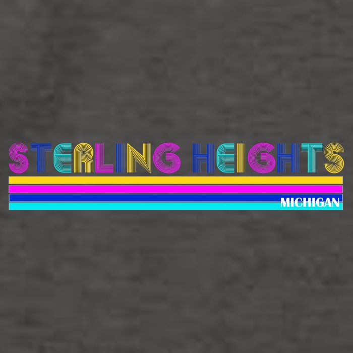 Sterling Heights Michigan Retro Vector Backpack
