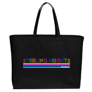 Sterling Heights Michigan Retro Cotton Canvas Jumbo Tote