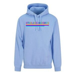 Sterling Heights Michigan Retro Unisex Surf Hoodie