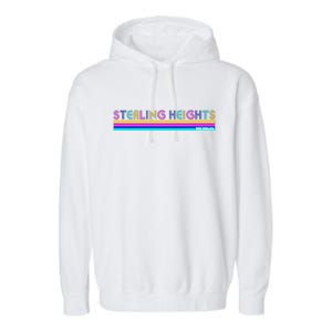 Sterling Heights Michigan Retro Garment-Dyed Fleece Hoodie