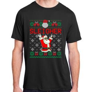 Sleigher Heavy Metal Music Hail Santa Ugly Christmas Sweater Adult ChromaSoft Performance T-Shirt