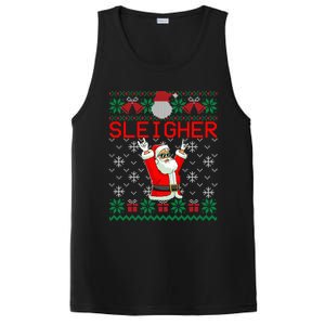 Sleigher Heavy Metal Music Hail Santa Ugly Christmas Sweater PosiCharge Competitor Tank