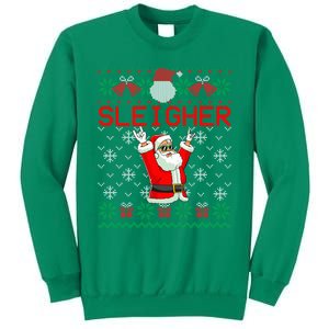 Sleigher Heavy Metal Music Hail Santa Ugly Christmas Sweater Sweatshirt