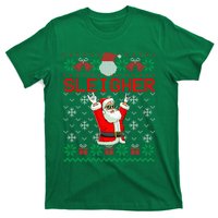 Sleigher Heavy Metal Music Hail Santa Ugly Christmas Sweater T-Shirt