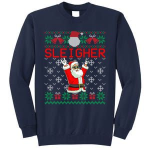 Sleigher Heavy Metal Music Hail Santa Ugly Christmas Sweater Tall Sweatshirt