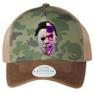 Scary Halloween Mask And Knife Legacy Tie Dye Trucker Hat
