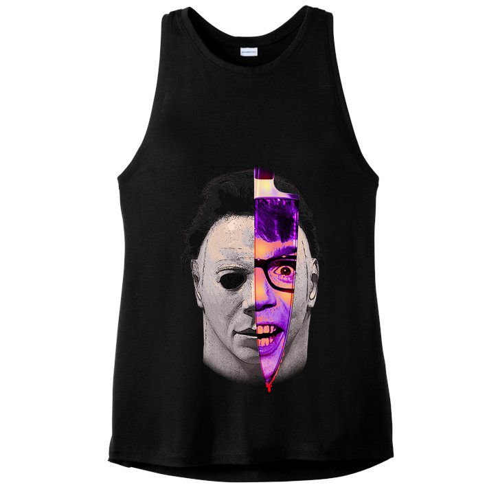 Scary Halloween Mask And Knife Ladies PosiCharge Tri-Blend Wicking Tank