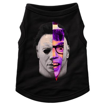 Scary Halloween Mask And Knife Doggie Tank