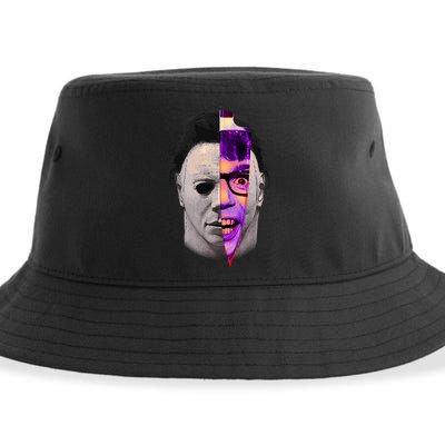 Scary Halloween Mask And Knife Sustainable Bucket Hat