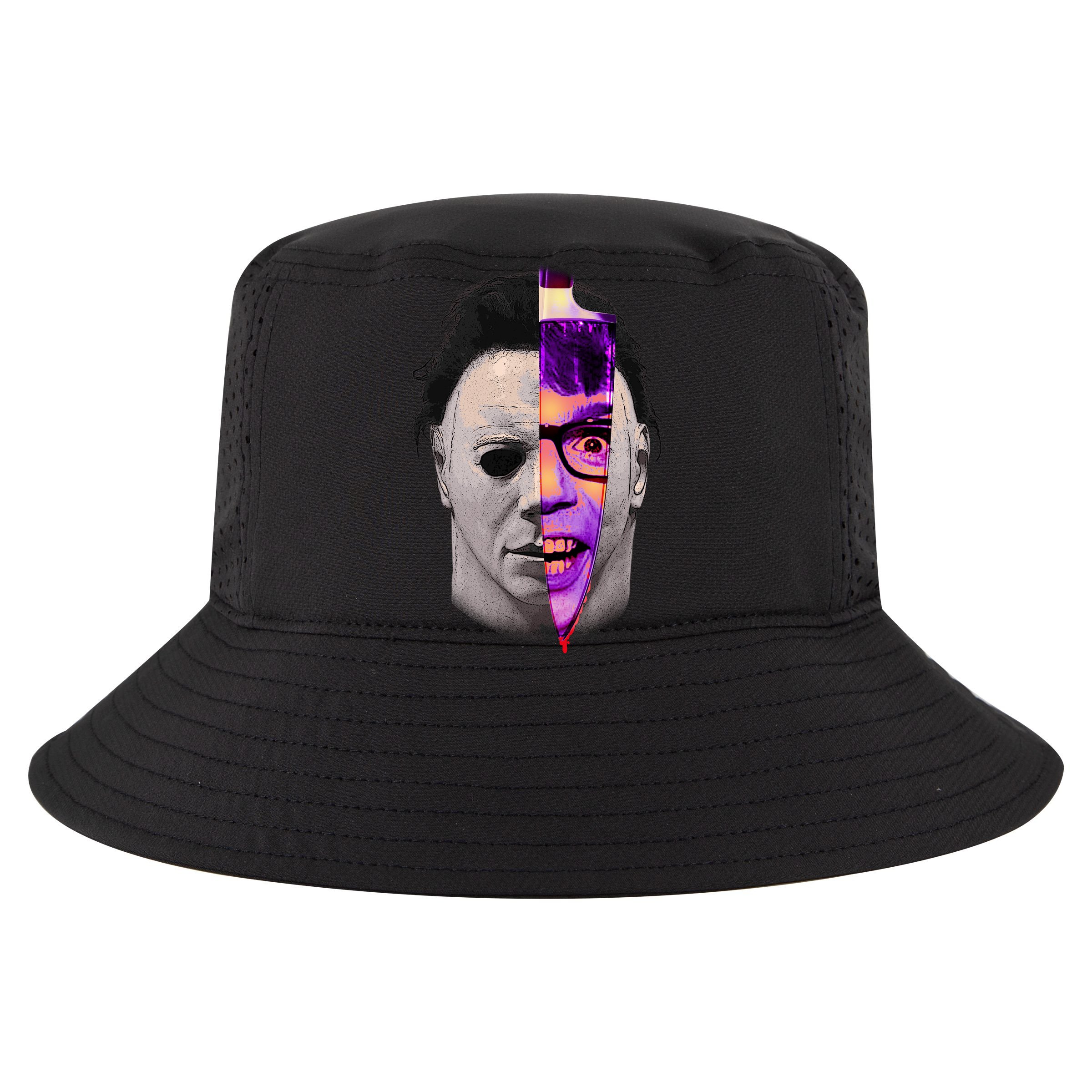 Scary Halloween Mask And Knife Sustainable Bucket Hat