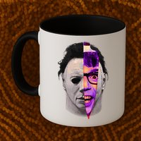 Scary Halloween Mask And Knife Mug