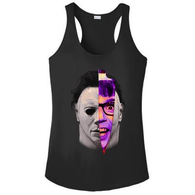 Scary Halloween Mask And Knife Ladies PosiCharge Competitor Racerback Tank