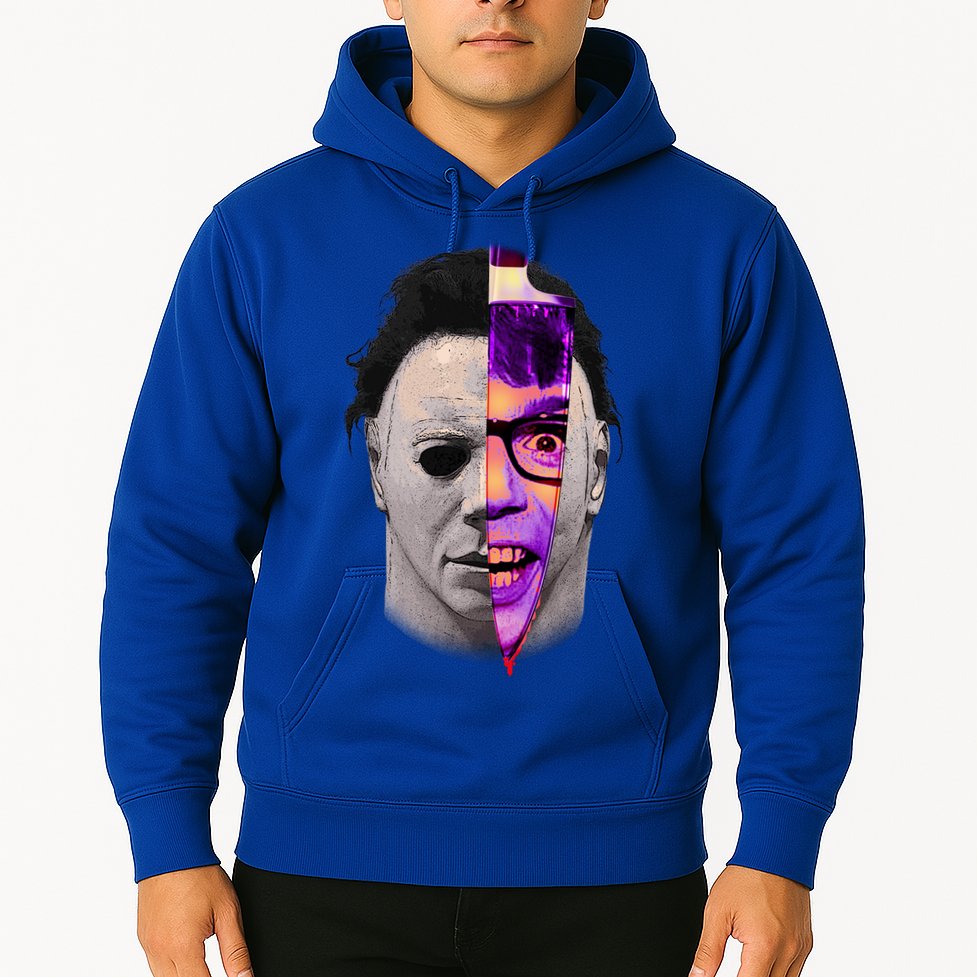 Scary Halloween Mask And Knife Hoodie