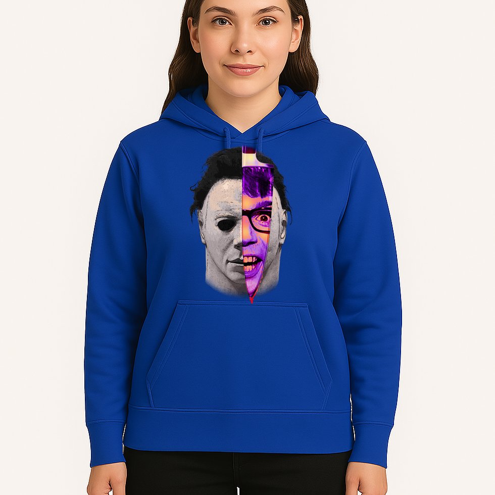 Scary Halloween Mask And Knife Hoodie