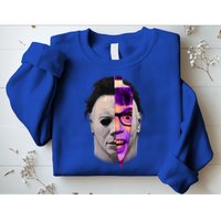 Scary Halloween Mask And Knife Sweatshirt