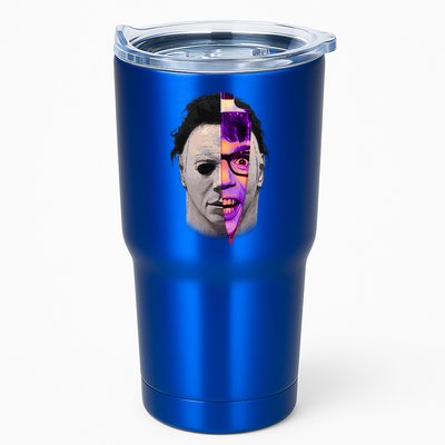 Scary Halloween Mask And Knife Tumbler