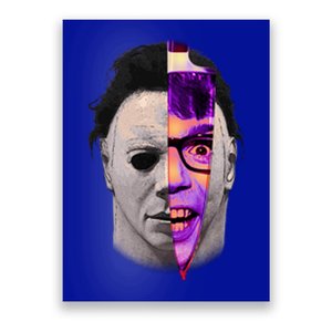 Scary Halloween Mask And Knife Poster