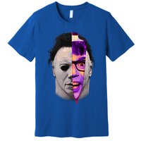 Scary Halloween Mask And Knife Premium T-Shirt