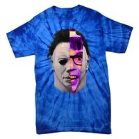 Scary Halloween Mask And Knife Tie-Dye T-Shirt