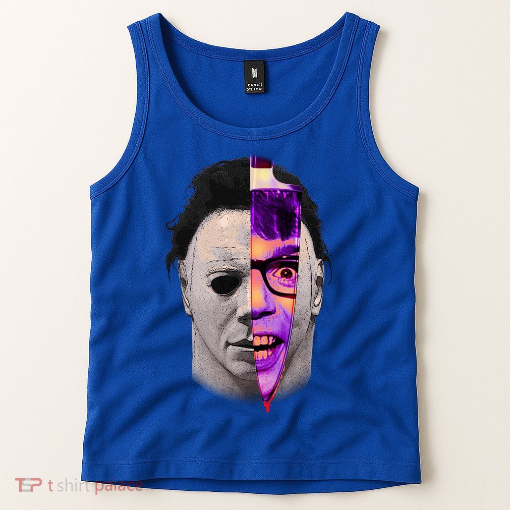 Scary Halloween Mask And Knife Tank Top