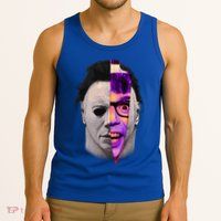 Scary Halloween Mask And Knife Tank Top