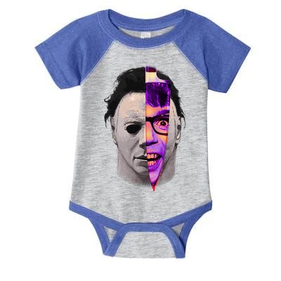 Scary Halloween Mask And Knife Infant Baby Jersey Bodysuit
