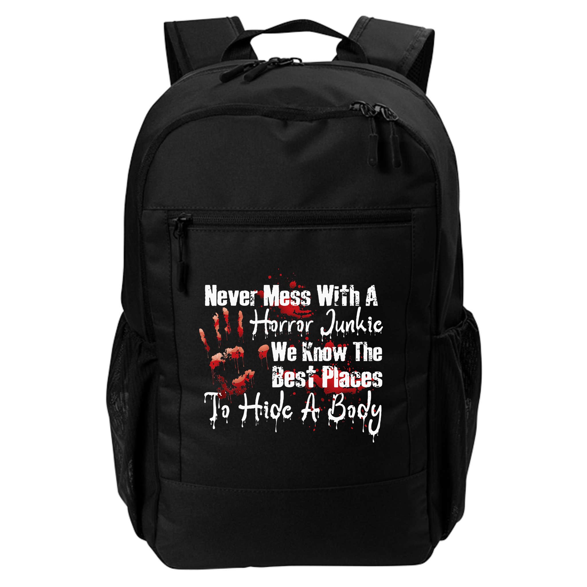 Scary Horror Movie Mess With A Horror Movie Junkie Backpack