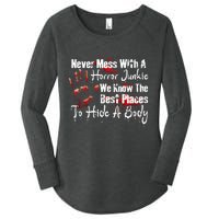 Scary Horror Movie Mess With A Horror Movie Junkie Women's Perfect Tri Tunic Long Sleeve Shirt