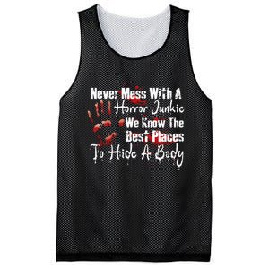 Scary Horror Movie Mess With A Horror Movie Junkie Mesh Reversible Basketball Jersey Tank