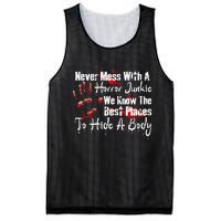 Scary Horror Movie Mess With A Horror Movie Junkie Mesh Reversible Basketball Jersey Tank