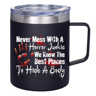 Scary Horror Movie Mess With A Horror Movie Junkie 12oz Stainless Steel Coffee Mug
